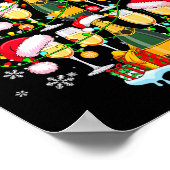 Santa Champagnes As Christmas Tree Matching Drinke Poster (Ecke)
