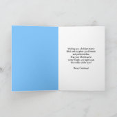 Santa Cheering Snowman Bowling Karte (Innenseite)