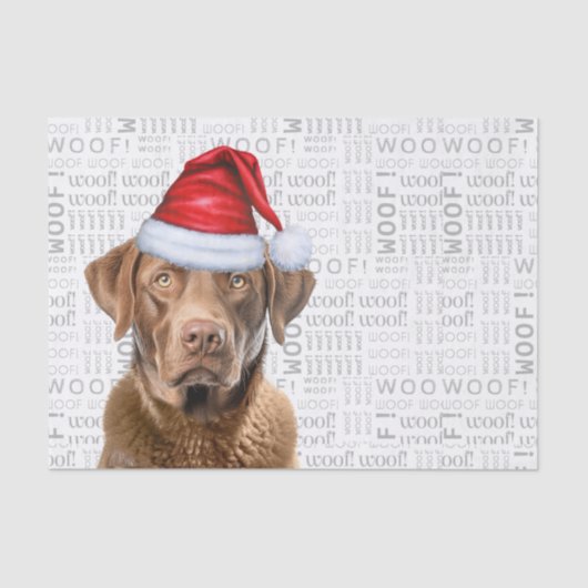 Santa Chesapeake Bay Dog Festlicher Weihnachtsurla Seidenpapier (Vorderseite)