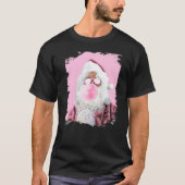 Santa Chewing Pink Blubble Gum Weihnachten T-Shirt (Vorderseite)