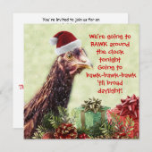 Santa Chicken Bawk um die Uhr Heute Abend! Einladung (Vorne/Hinten)