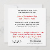 Santa Chicken Bawk um die Uhr Heute Abend! Einladung (Rückseite)