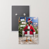 Santa Chicken Button (Vorderseite/Rückseite)
