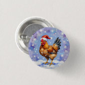 Santa Chicken Button (Vorne & Hinten)
