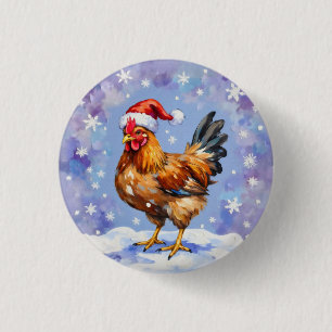 Santa Chicken Button