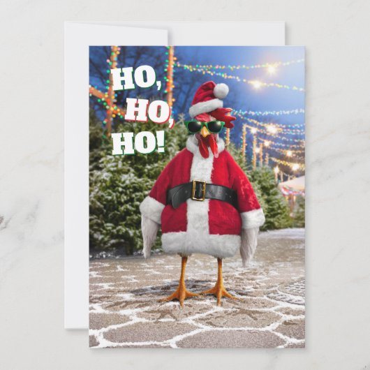 Santa Chicken Einladung (Vorderseite)