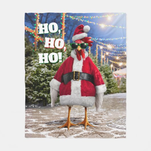 Santa Chicken Fleecedecke (Vorderseite)