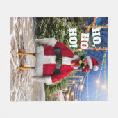 Santa Chicken Fleecedecke (Vorderseite (Horizontal))