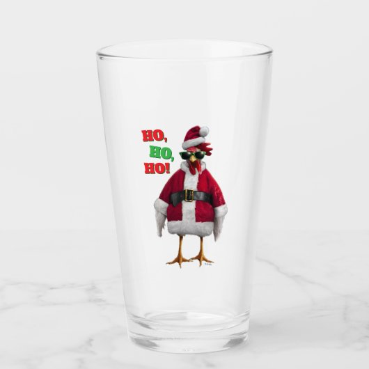 Santa Chicken Glas (Vorderseite)