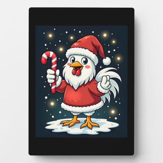 Santa Chicken Joy Fotoplatte (Vorderseite)
