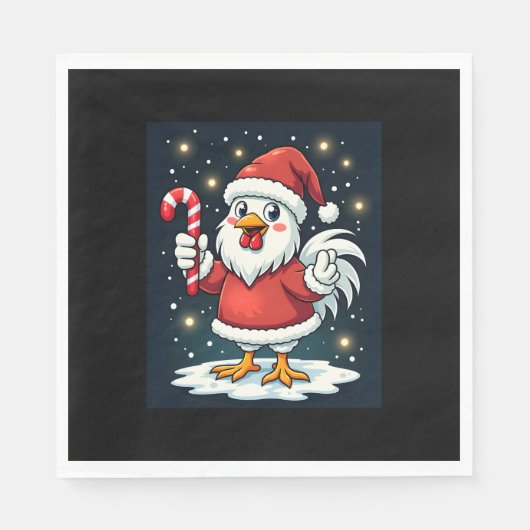 Santa Chicken Joy Serviette (Vorderseite)