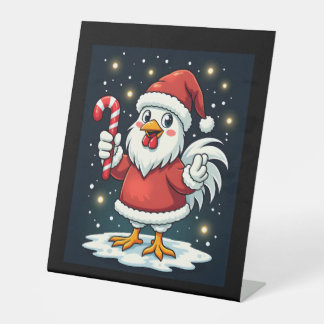 Santa Chicken Joy Sockelschild