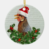 Santa Chicken Keramik Ornament (Vorne)