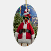 Santa Chicken Keramik Ornament (Rechts)