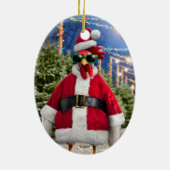Santa Chicken Keramik Ornament (Hinten)