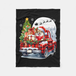 Santa Chihuahua auf Lieferwagen Lkw Weihnachtsbesi Fleecedecke