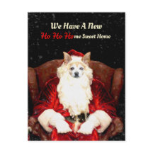Santa Chihuahua Dog Red Funny New Address Moving