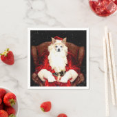 Santa Chihuahua Dog Weihnachten Niedlich Red Funny Serviette (Beispiel)