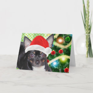Santa Chihuahua Mickey Angel Merry Christmas Card Feiertagskarte