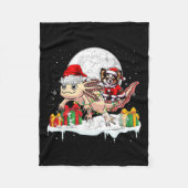 Santa Chihuahua Riding Axolotl Weihnachtsmann Kind Fleecedecke (Vorderseite)