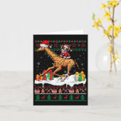 Santa Chihuahua Riding Giraffe Weihnachtssüßer L Karte (Gelbe Blume)