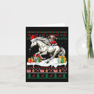 Santa Chihuahua Riding Pferd Weihnachten Pullover Karte