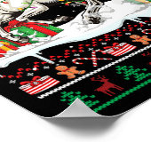 Santa Chihuahua Riding Pferd Weihnachten Pullover Poster (Ecke)