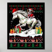 Santa Chihuahua Riding Pferd Weihnachten Pullover Poster (Vorne)