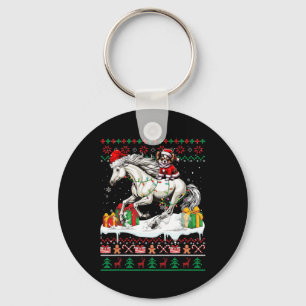 Santa Chihuahua Riding Pferd Weihnachten Pullover Schlüsselanhänger