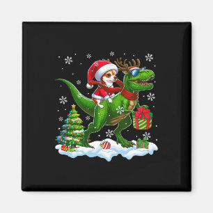 Santa Chihuahua Riding Rentier T-rex Christmas Ki Magnet