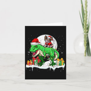 Santa Chihuahua Riding T-rex Weihnachtsbesitzer Ki Karte