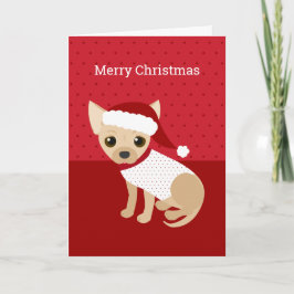 Santa Chihuahua Rot Feiertagskarte