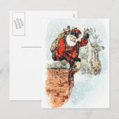 Santa Chimney Feiertagspostkarte (Vorne/Hinten)
