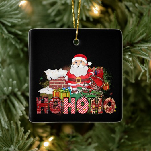 Santa Chimney Gifts Ho Ho Ho Keramikornament (Baum)