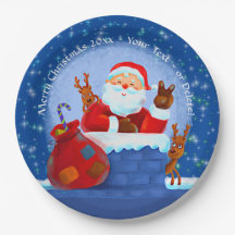 Santa Chimney Rentier Sack Jahr hinzufügen Text bl