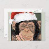 Santa Chimp Feiertagspostkarte (Vorne/Hinten)