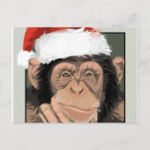 Santa Chimp Feiertagspostkarte (Vorderseite)