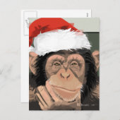 Santa Chimp Feiertagspostkarte (Vorne/Hinten)