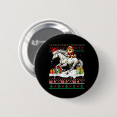 Santa Chow Chow Reiten Weihnachten Button (Vorne & Hinten)