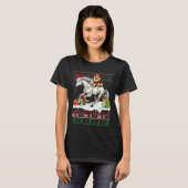 Santa Chow Chow Reiten Weihnachten T-Shirt (Vorne ganz)