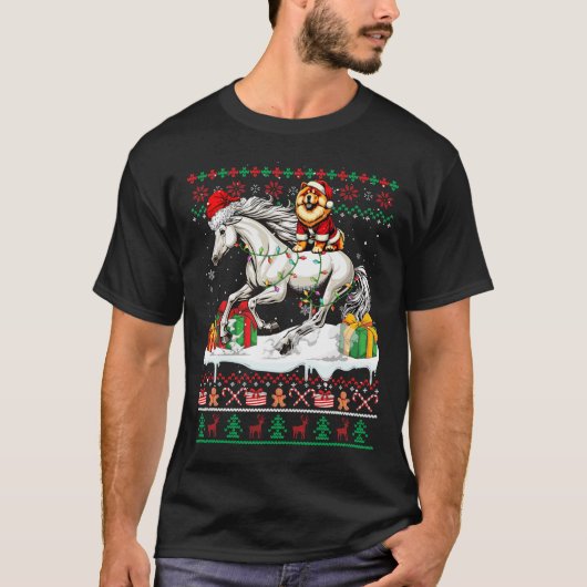 Santa Chow Chow Reiten Weihnachten T-Shirt (Vorderseite)