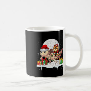 Santa Chow Chow Riding Axolotl Weihnachtsmann Kind Kaffeetasse