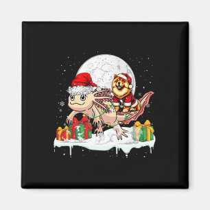 Santa Chow Chow Riding Axolotl Weihnachtsmann Kind Magnet