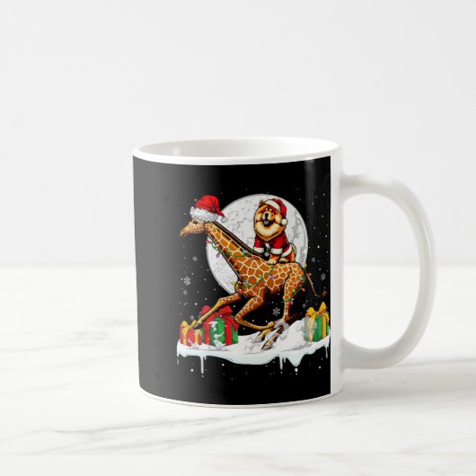 Santa Chow Chow Riding Giraffe Weihnachtsmann Kind Kaffeetasse (Rechts)