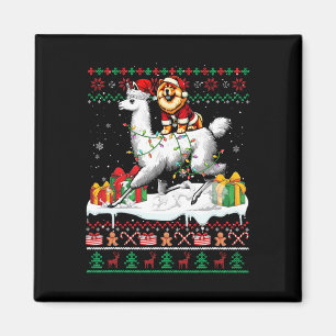 Santa Chow Chow Riding Llama Weihnachtsfest Magnet