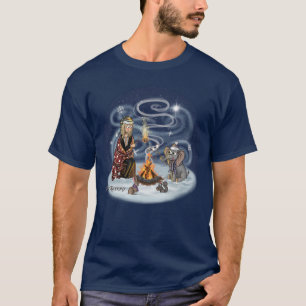 Santa Chris & Wilbur Fireside Friends Adult (dunke T-Shirt
