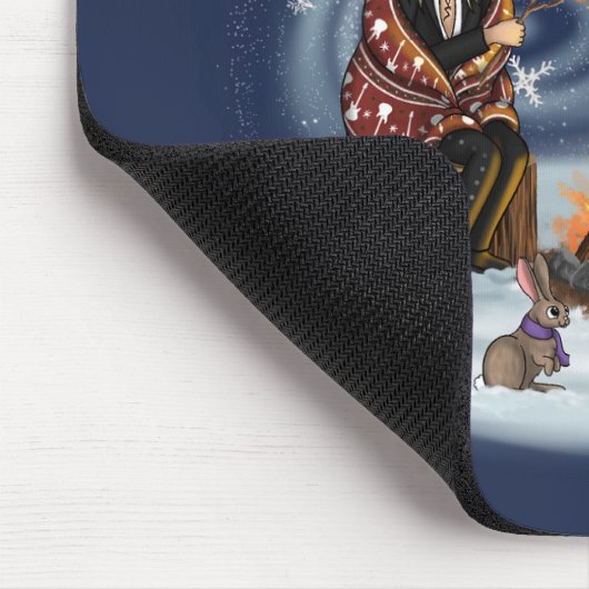 Santa Chris & Wilbur Fireside Friends Mouse Pad Mousepad (Ecke)