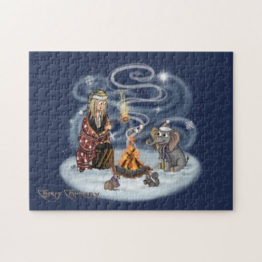 Santa Chris & Wilbur Fireside Friends Puzzle (Horizontal)