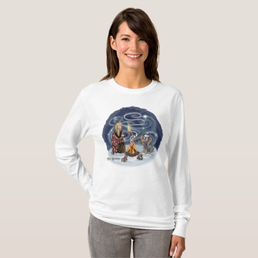 Santa Chris & Wilbur Fireside Friends Women Long T-Shirt (Vorne ganz)