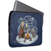 Santa Chris & Wilbur Fireside Laptop-Sieb Laptopschutzhülle (Vorne Rechts)